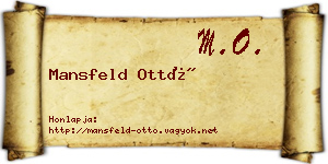 Mansfeld Ottó névjegykártya